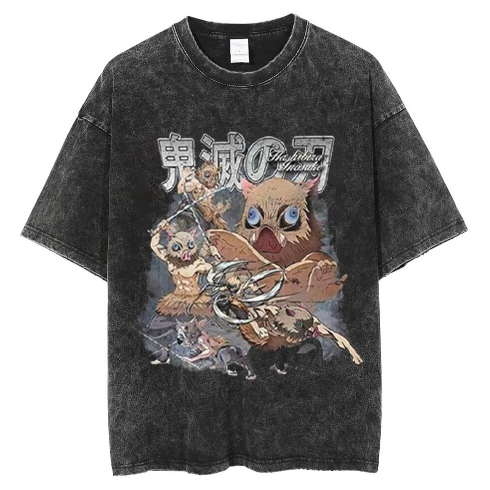 Demon Slayer Vintage Washed Cotton T-Shirts Series (14 Styles)