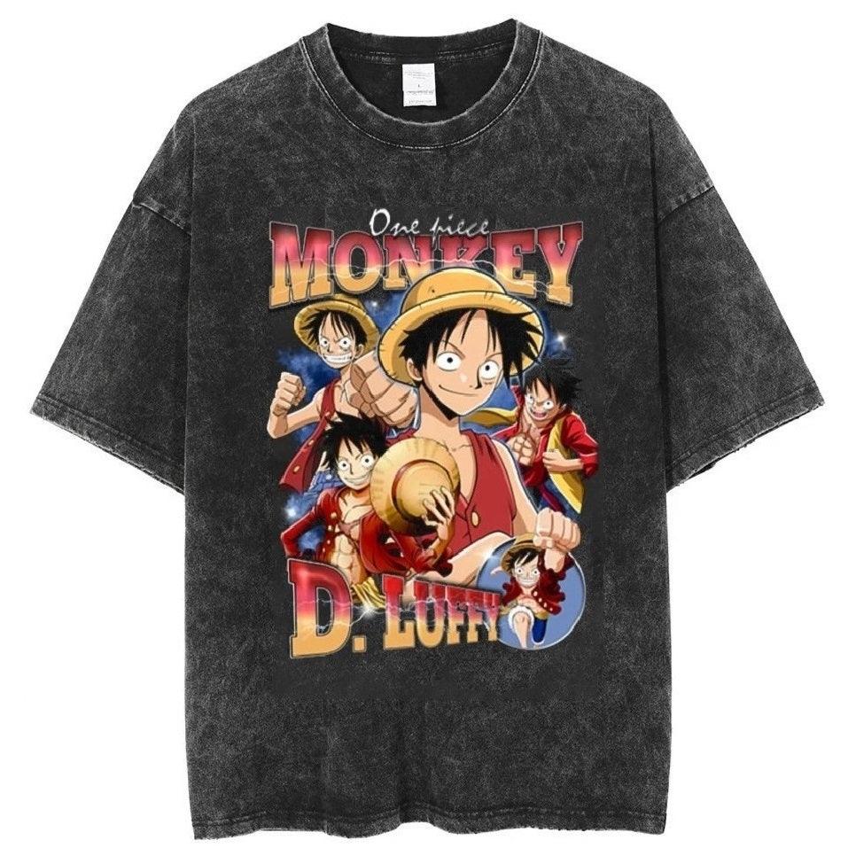 One Piece Vintage Washed Cotton T-Shirts Series (15 Styles) - AnimeGo Store