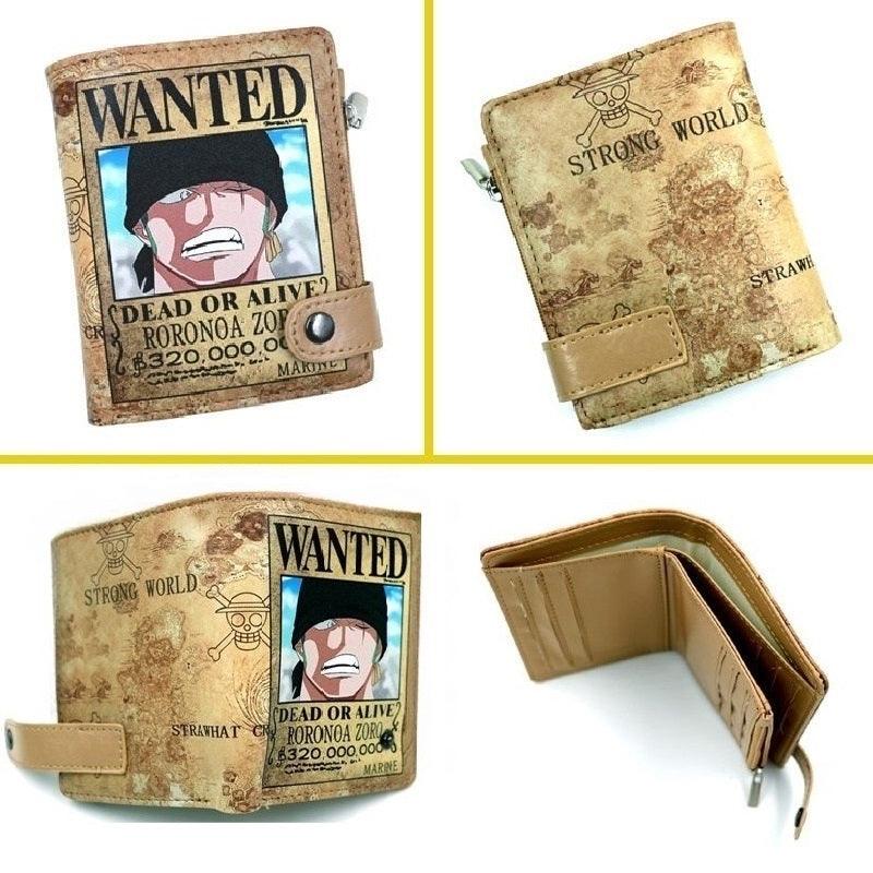 One Piece Wanted PU Leather Button Wallet (2 Styles) - AnimeGo Store