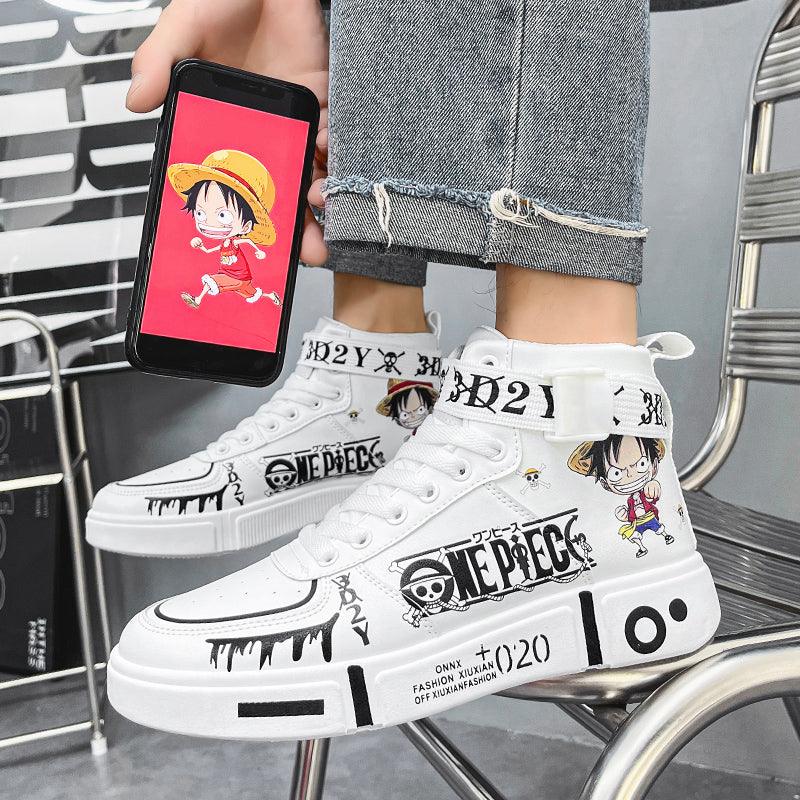 ONE PIECE High Top High Sneakers Monkey D. Luffy Mens Womens Teenager  Canvas Sneaker Casual Couple Shoes Shoe on OnBuy